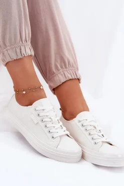 Big Star Shoes Trampki Damskie Big Star|Trampki Damskie Niskie*Trampki Damskie Big Star RR274730 Białe Biały