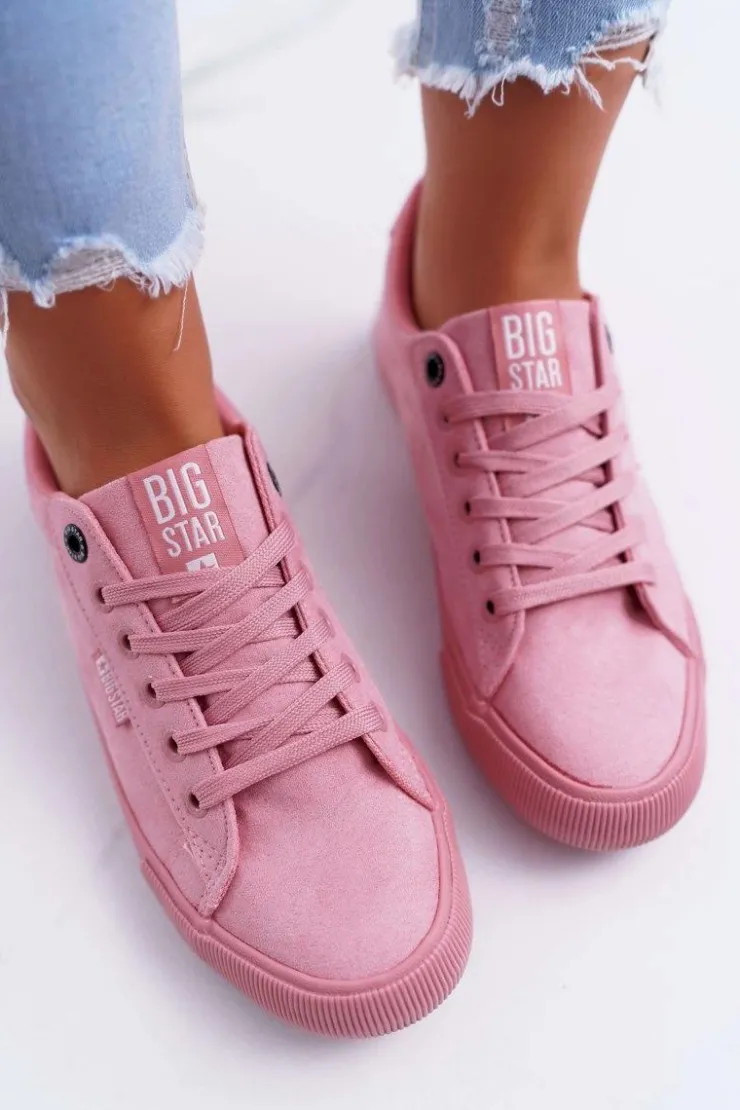 Big Star Shoes Trampki Damskie Big Star|Trampki Damskie Niskie*Trampki Damskie Big Star Zamsz Różowe EE274047