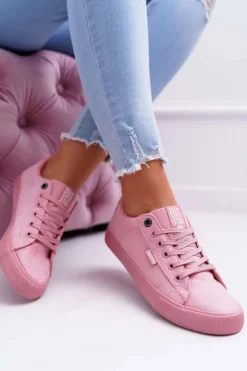 Big Star Shoes Trampki Damskie Big Star|Trampki Damskie Niskie*Trampki Damskie Big Star Zamsz Różowe EE274047