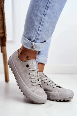 Discount Big Star Shoes Trampki Damskie Big Star Szare GG274075