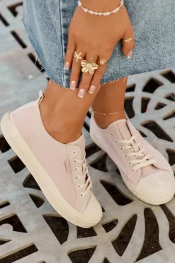 Sale Big Star Shoes Trampki Damskie Big Star RR274732 Jasnoróżowe Różowy