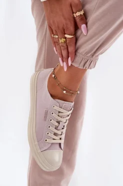 Sale Big Star Shoes Trampki Damskie Big Star RR274732 Jasnoróżowe Różowy