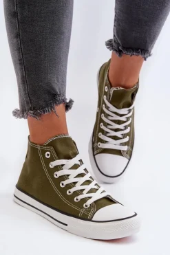 Boto Trampki Damskie Niskie*Trampki Damskie Ciemnozielone Socerio