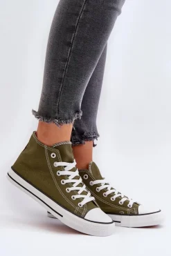 Boto Trampki Damskie Niskie*Trampki Damskie Ciemnozielone Socerio