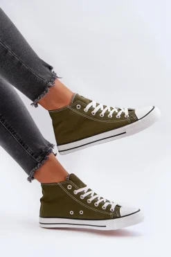 Boto Trampki Damskie Niskie*Trampki Damskie Ciemnozielone Socerio