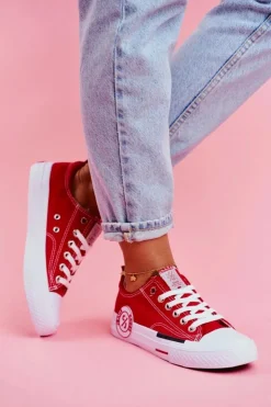 Discount Cross Jeans Trampki Damskie Czerwone FF2R4074C