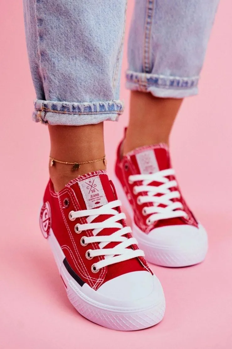 Discount Cross Jeans Trampki Damskie Czerwone FF2R4074C