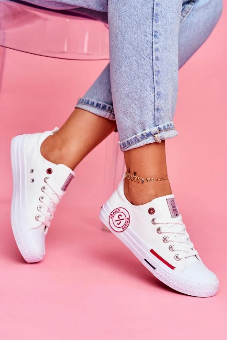 Outlet Cross Jeans Trampki Damskie Białe FF2R4072C