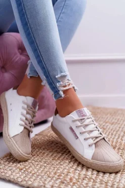 Cross Jeans Trampki Damskie Niskie*Trampki Damskie Białe DD2R4095