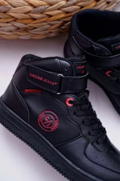 Cross Jeans Trampki Damskie Cross Jeans|Trampki Damskie Wysokie*Trampki Damskie Wysokie Czarne EE2R4147C