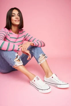 Cross Jeans Trampki Damskie Cross Jeans*Trampki Damskie Białe Siateczka FF2R4016C