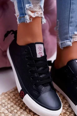 Damskie Cross Jeans Trampki Damskie Czarne DD2R4060