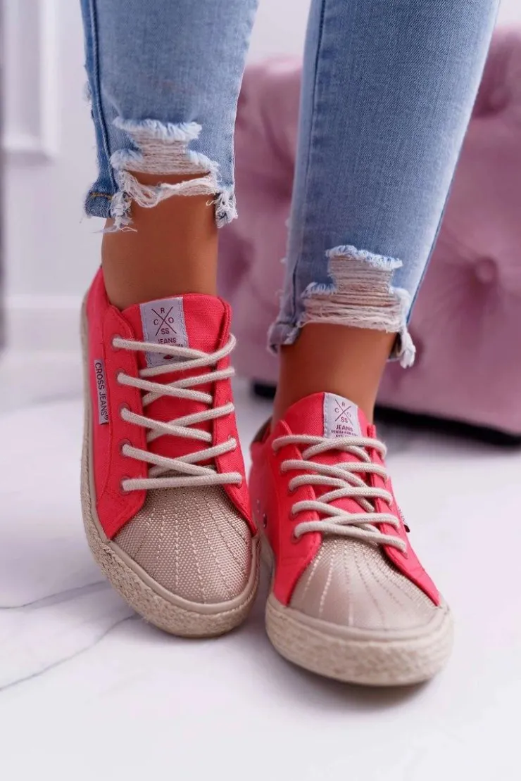 Cross Jeans Trampki Damskie Różowe DD2R4096