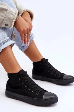 Damskie Boto Trampki Damskie Czarne Socerio