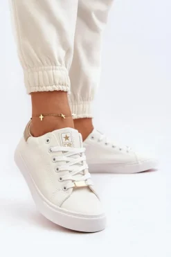 Discount Evento Trampki Damskie Eko Skóra Białe Tiraelle Biały