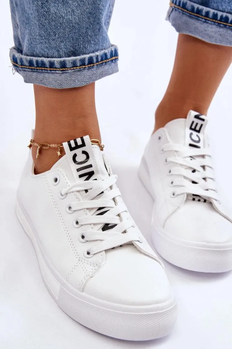 New Boto Trampki Damskie Klasyczne Białe Ville Biały