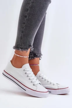 Damskie Boto Trampki Damskie Klasyczne Niskie Białe Caelira