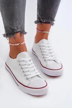 Damskie Boto Trampki Damskie Klasyczne Niskie Białe Caelira