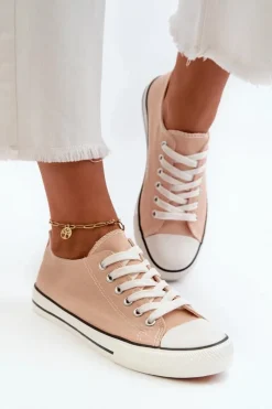 Boto Trampki Damskie Niskie*Trampki Damskie Klasyczne Niskie Różowe Caelira