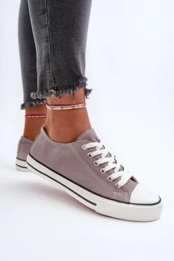 Boto Trampki Damskie Niskie*Trampki Damskie Klasyczne Niskie Szare Caelira