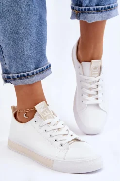 Damskie Boto Trampki Damskie Klasyczne Biało-Beżowe Ville