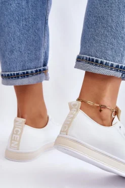 Damskie Boto Trampki Damskie Klasyczne Biało-Beżowe Ville