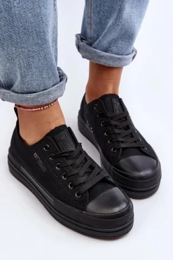 Damskie Evento Trampki Damskie Materiałowe Czarne Staneva