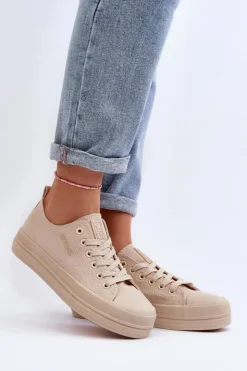 Online Evento Trampki Damskie Materiałowe Beżowe Staneva