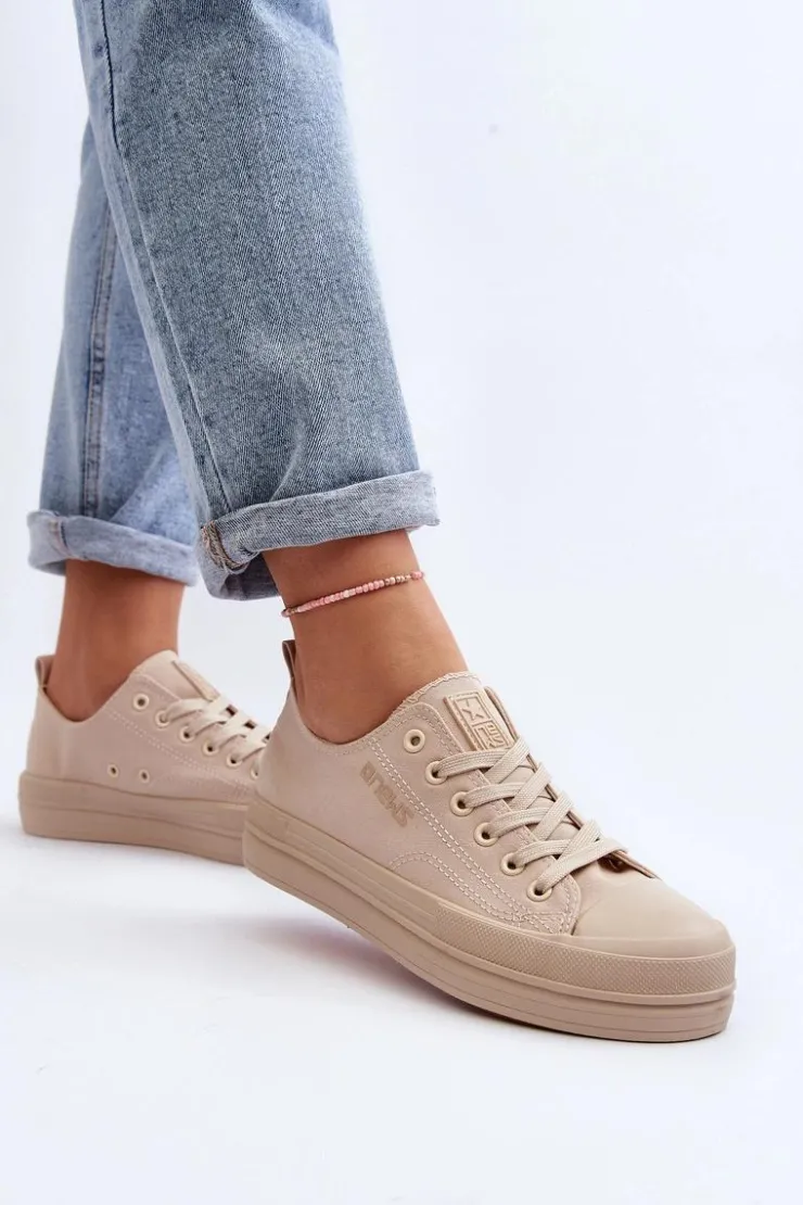 Online Evento Trampki Damskie Materiałowe Beżowe Staneva