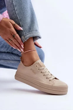 Online Evento Trampki Damskie Materiałowe Beżowe Staneva