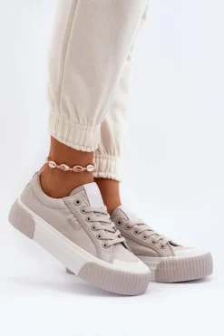 Lee Cooper Trampki Damskie Niskie*Trampki Damskie Na Grubej Podeszwie LCW-24-31-2178 Szare