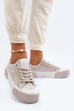 Lee Cooper Trampki Damskie Niskie*Trampki Damskie Na Grubej Podeszwie LCW-24-31-2178 Szare