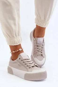 Lee Cooper Trampki Damskie Niskie*Trampki Damskie Na Grubej Podeszwie LCW-24-31-2178 Szare