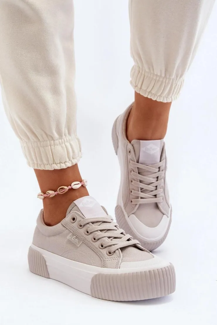 Lee Cooper Trampki Damskie Niskie*Trampki Damskie Na Grubej Podeszwie LCW-24-31-2178 Szare