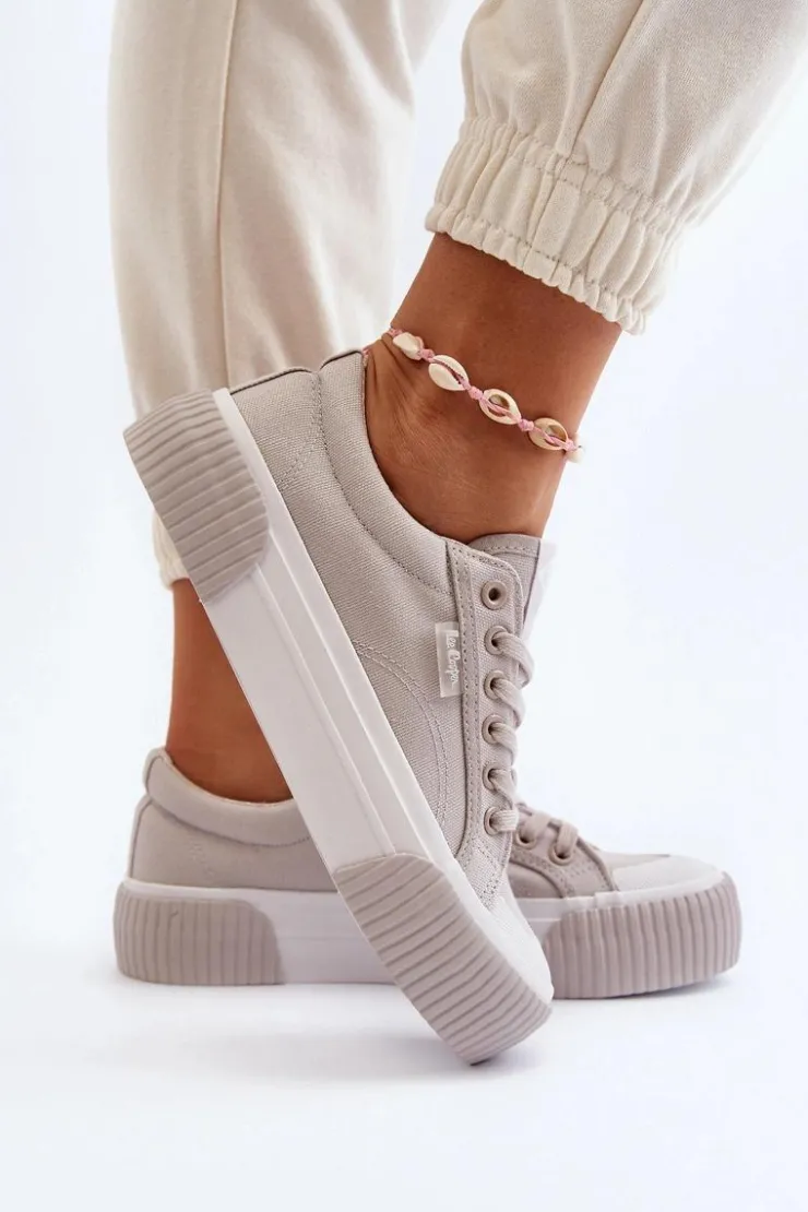 Lee Cooper Trampki Damskie Niskie*Trampki Damskie Na Grubej Podeszwie LCW-24-31-2178 Szare