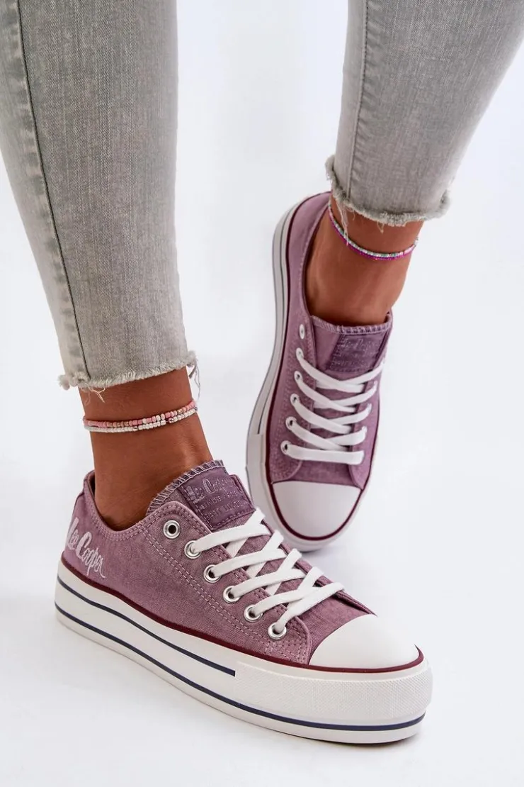 Lee Cooper Trampki Damskie Niskie*Trampki Damskie Na Grubej Podeszwie LCW-24-31-2219 Fioletowe