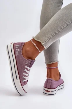 Lee Cooper Trampki Damskie Niskie*Trampki Damskie Na Grubej Podeszwie LCW-24-31-2219 Fioletowe