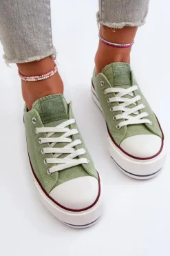 Damskie Lee Cooper Trampki Damskie Na Grubej Podeszwie LCW-24-31-2217 Zielone