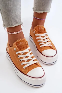 Clearance Lee Cooper Trampki Damskie Na Grubej Podeszwie LCW-24-31-2216 Pomarańczowe