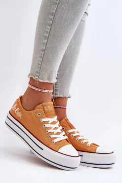 Clearance Lee Cooper Trampki Damskie Na Grubej Podeszwie LCW-24-31-2216 Pomarańczowe