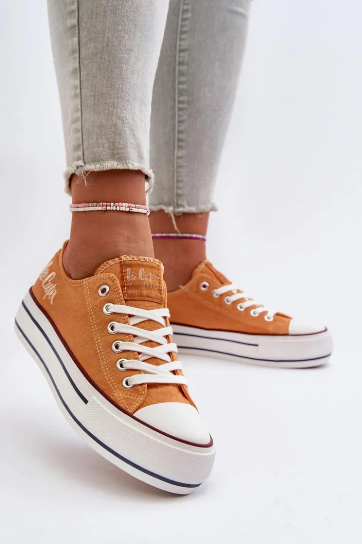 Clearance Lee Cooper Trampki Damskie Na Grubej Podeszwie LCW-24-31-2216 Pomarańczowe