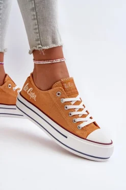 Clearance Lee Cooper Trampki Damskie Na Grubej Podeszwie LCW-24-31-2216 Pomarańczowe