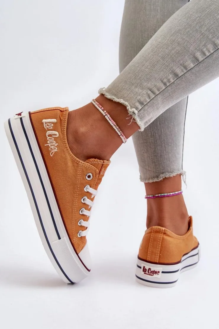 Clearance Lee Cooper Trampki Damskie Na Grubej Podeszwie LCW-24-31-2216 Pomarańczowe