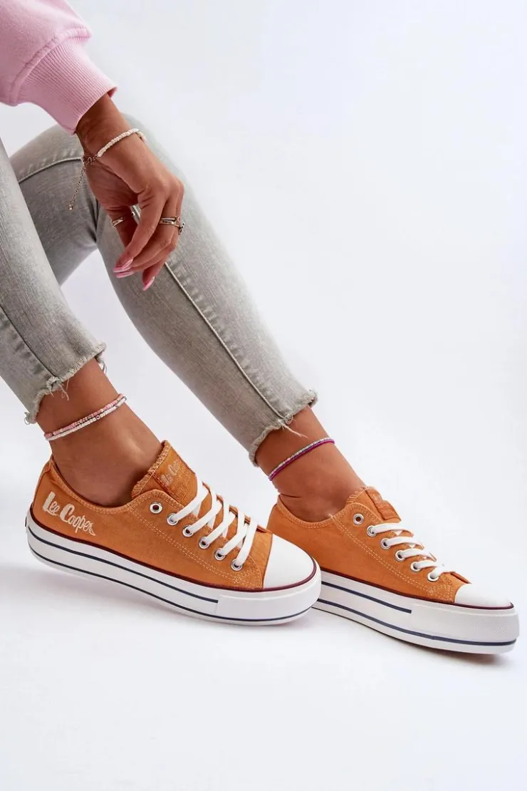 Clearance Lee Cooper Trampki Damskie Na Grubej Podeszwie LCW-24-31-2216 Pomarańczowe