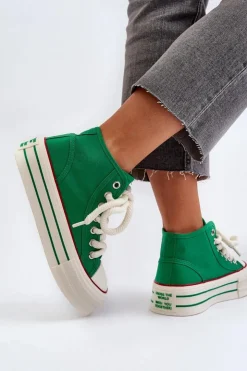 Damskie Boto Trampki Damskie Na Platformie Zielone Aineri