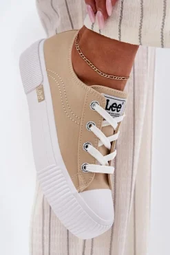 Lee Trampki Damskie Niskie*Trampki Damskie Na Platformie ISLA C WOMEN LOW 50251001 Beżowe Beżowy