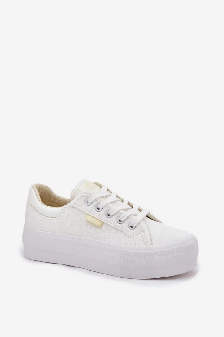 Lee Cooper Trampki Damskie Niskie*Trampki Damskie Na Platformie LCW-25-31-3450L Białe Biały