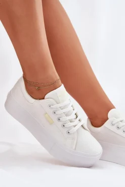 Lee Cooper Trampki Damskie Niskie*Trampki Damskie Na Platformie LCW-25-31-3450L Białe Biały