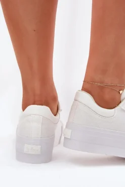 Lee Cooper Trampki Damskie Niskie*Trampki Damskie Na Platformie LCW-25-31-3450L Białe Biały