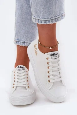 Damskie Lee Cooper Trampki Damskie Na Platformie LCW-24-44-2462L Białe